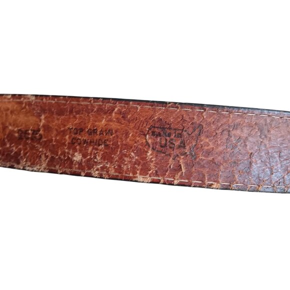 42 True Vintage Black Basket Duty Tooled Leather Belt Lyntone Made USA Cowhide - Picture 5 of 8